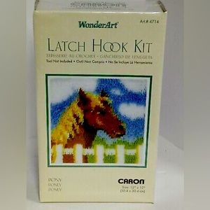 Caron WonderArt Pony 12" x 12" Latch Hook Kit (Tool Not Included) Sealed! Horse